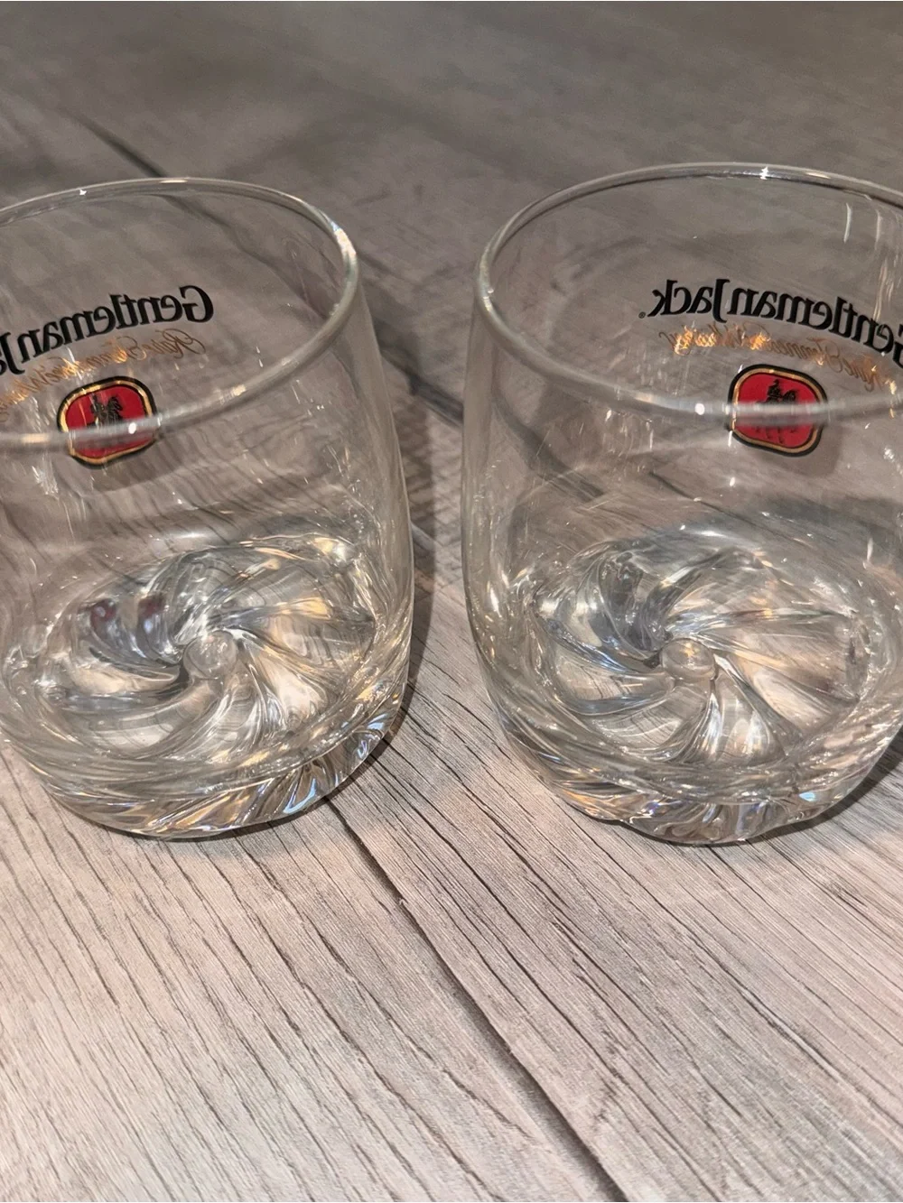 Vintage Gentleman Jack Lowball Glass Set 80s Rare Tennessee Whiskey - Set of 2